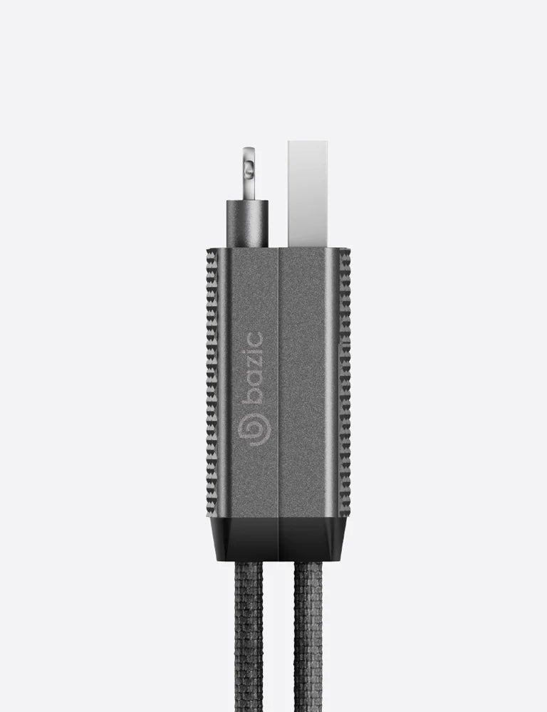 BAZIC GOCHARGE ALUCABLE 4NI 1 ALUMINIUM USB PD FAST CHARGE 15 CM BLACK