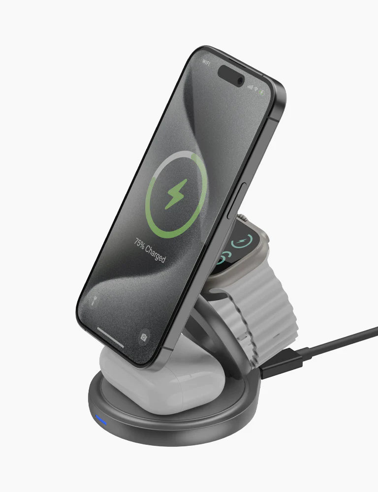 Bazic GoMag Gyre 3-In-1 MagSafe Compatible Wireless Charging Station