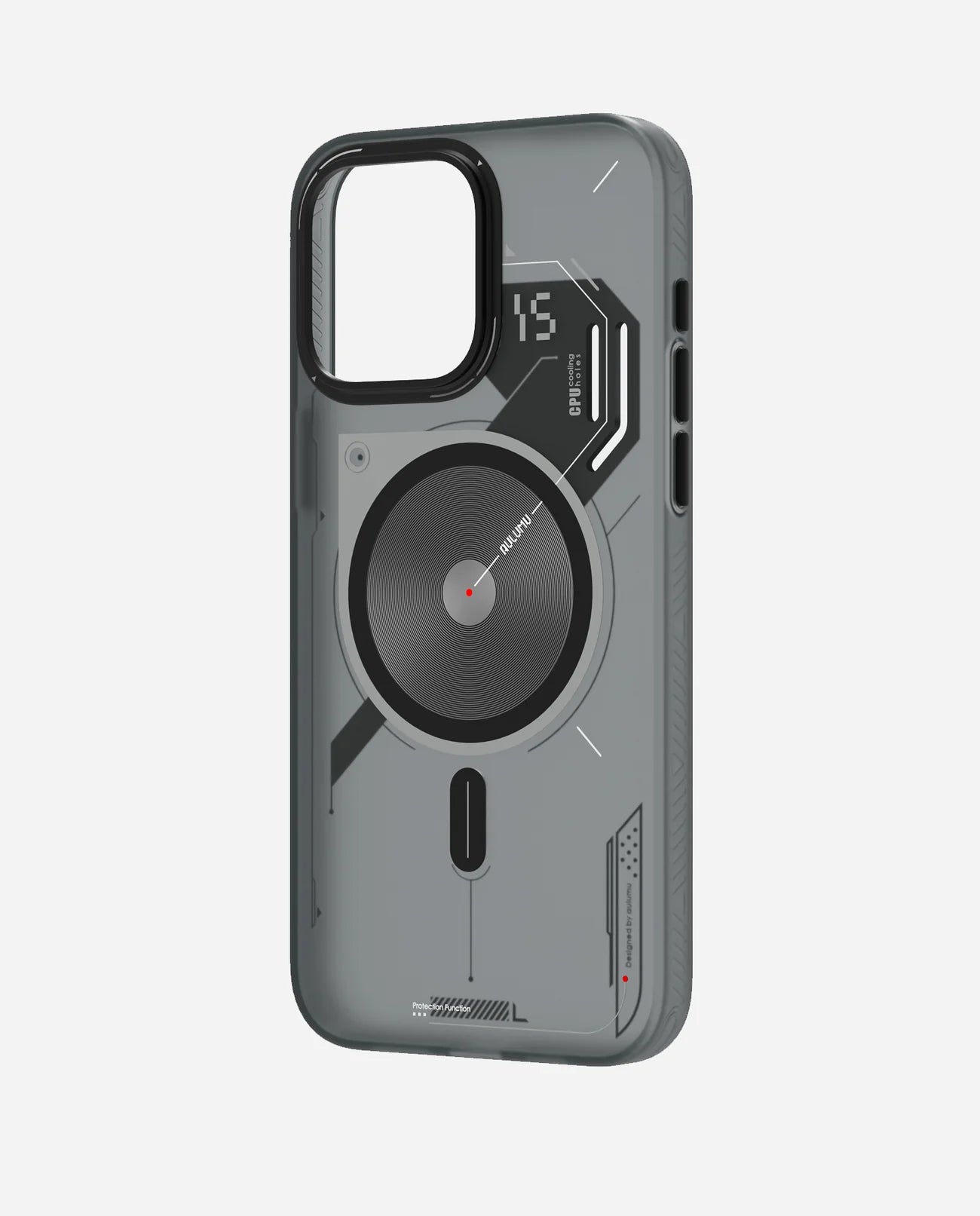 Aulumu A15 Semi-Translucent Frosted Case for iPhone 15 PRO Unique Cooling Window Design MagSafe Compatible