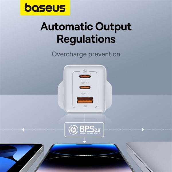 Baseus GaN5 Pro 65W 3 Port Fast Charger | 2 Type-C + USB