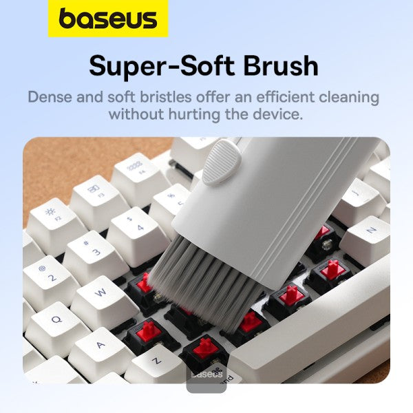 Baseus 8-in-1 Multi-Functional Cleaning Kit for Laptop Screen, Keyboard and Earphones - White