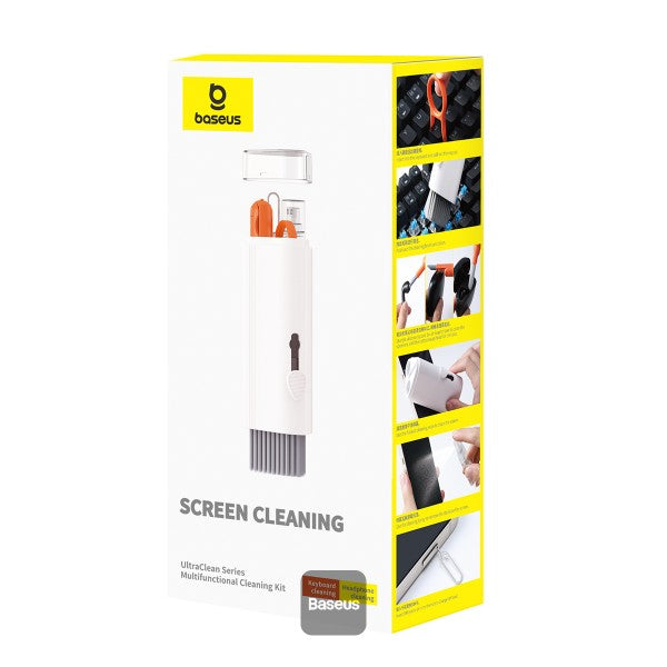 Baseus 8-in-1 Multi-Functional Cleaning Kit for Laptop Screen, Keyboard and Earphones - White