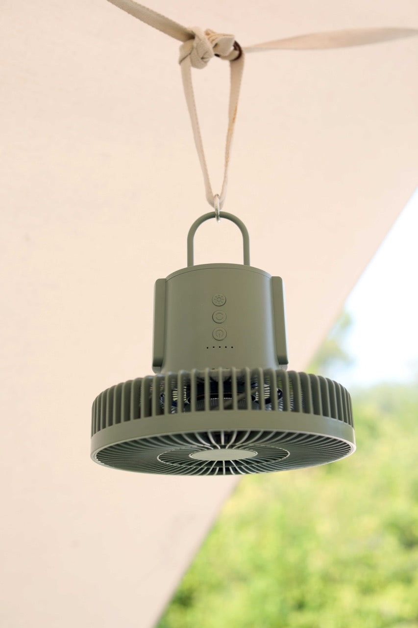Porodo LifeStyle Outdoor Camping Fan with Remote and LED Light 10000mAh - Green