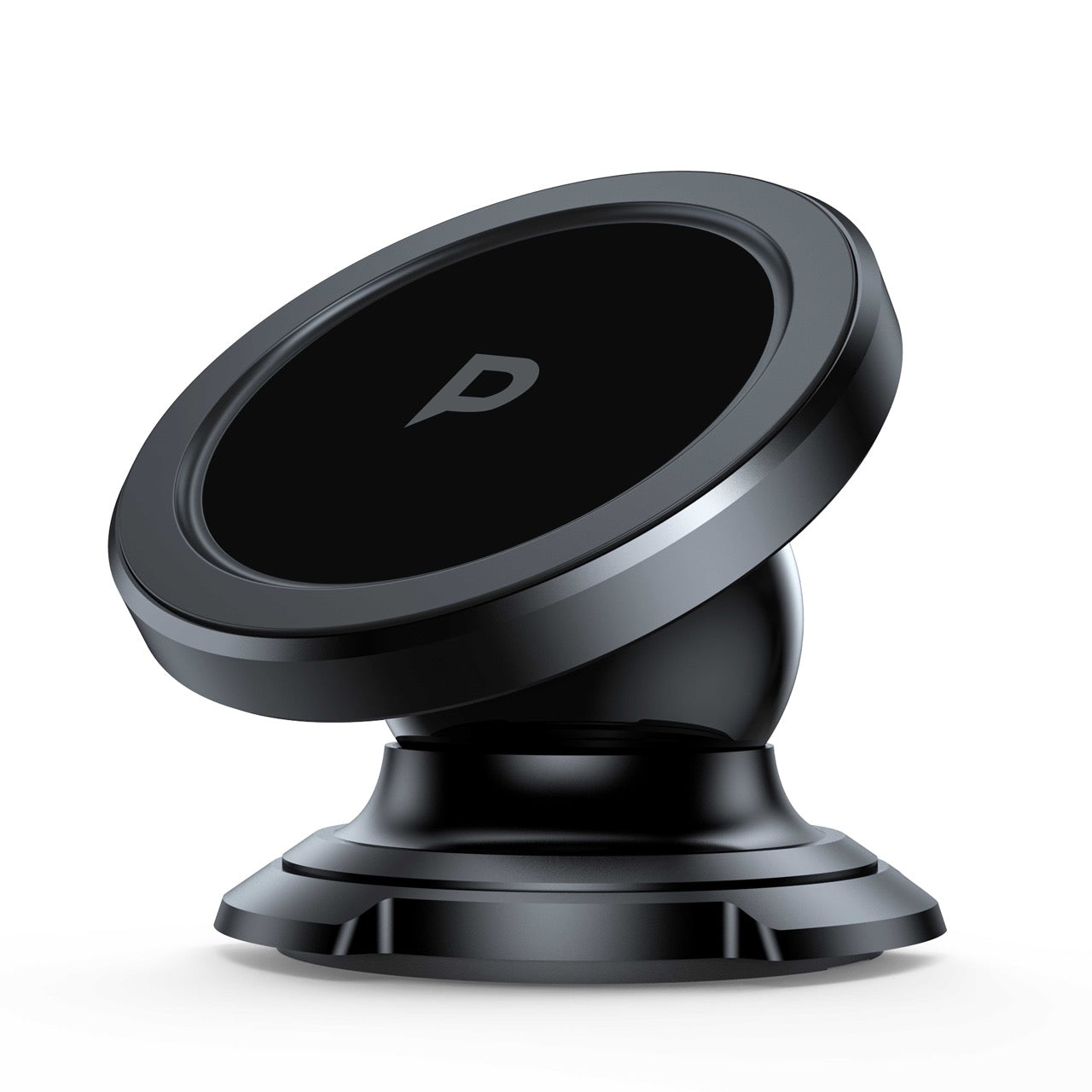 Powerology Heavy Duty Magnetic Car Mount 360 Rotatable with 3M Metal Plates - Black