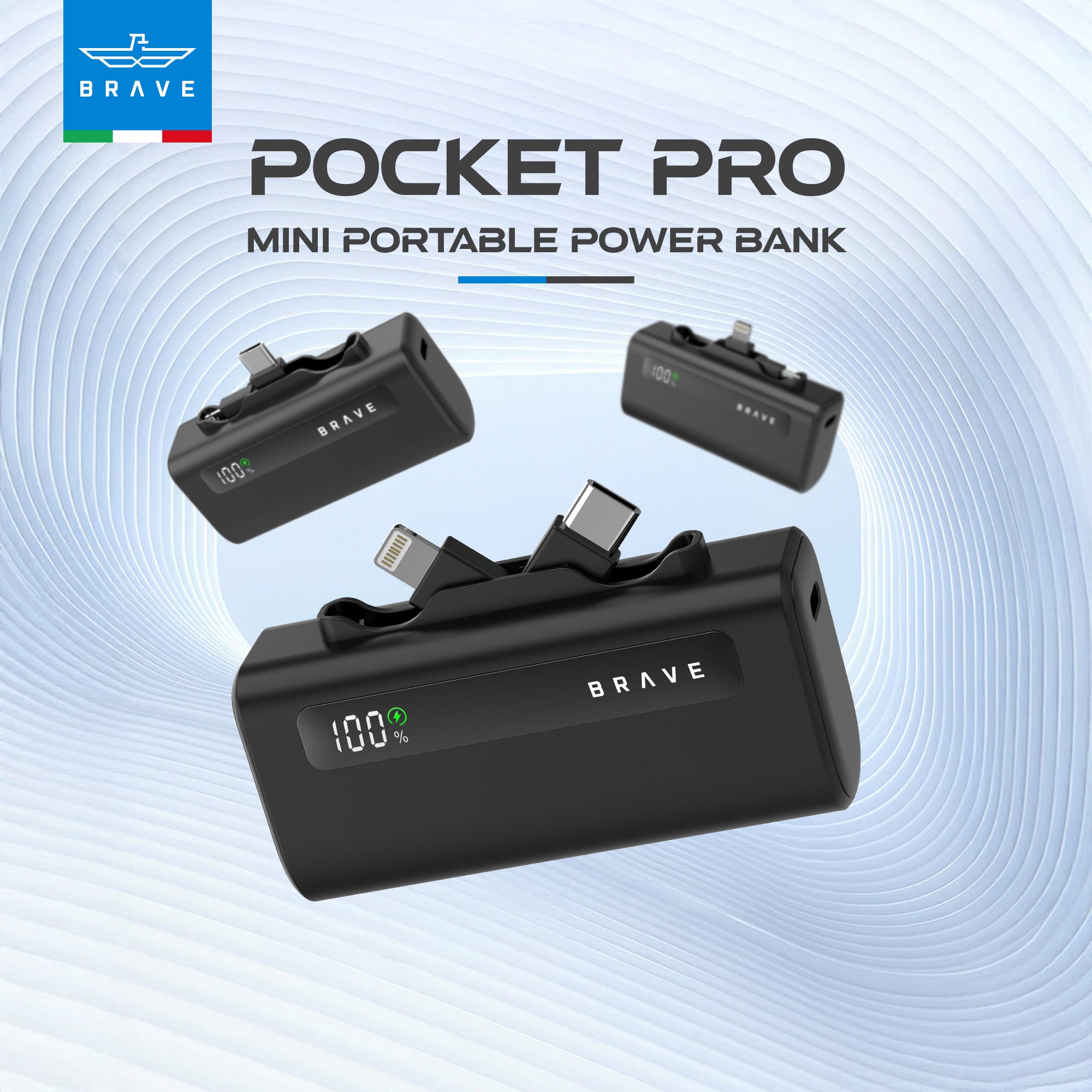 Brave Pocket Pro Mini Portable POWER BANK - Black