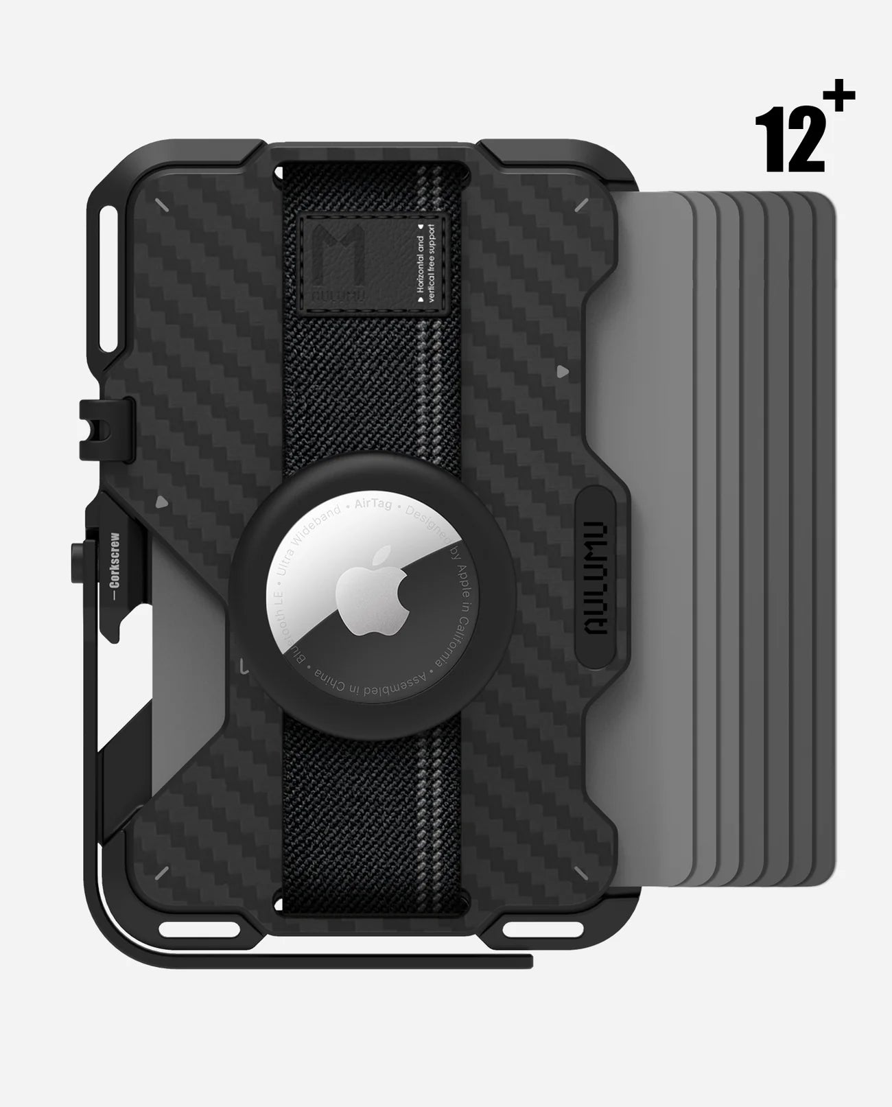 Aulumu G03 Multi-Tool Magnetic Metal Wallet Carbon Fiber Cover MagSafe