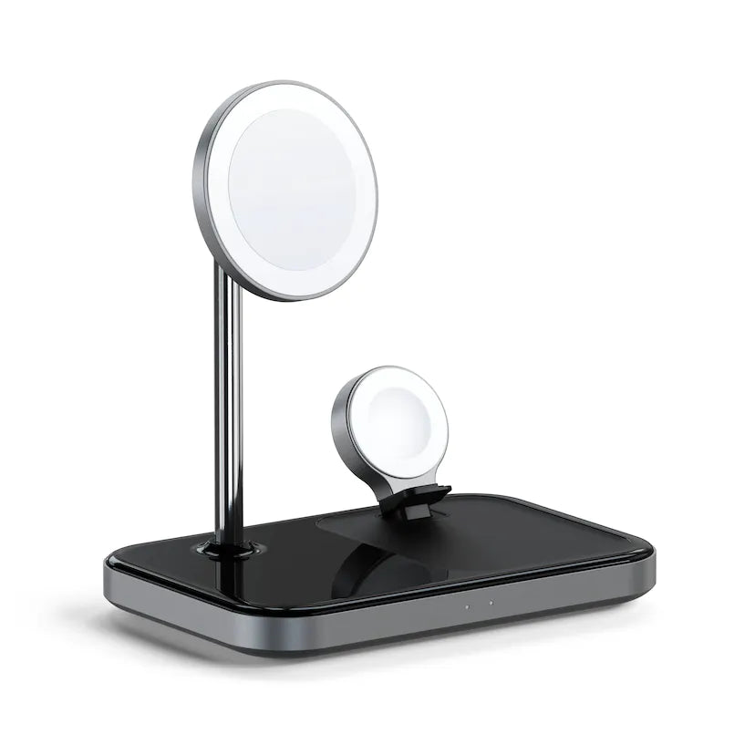 Satechi - Magnetic 3-in-1 Wireless Charging Stand - Space Grey