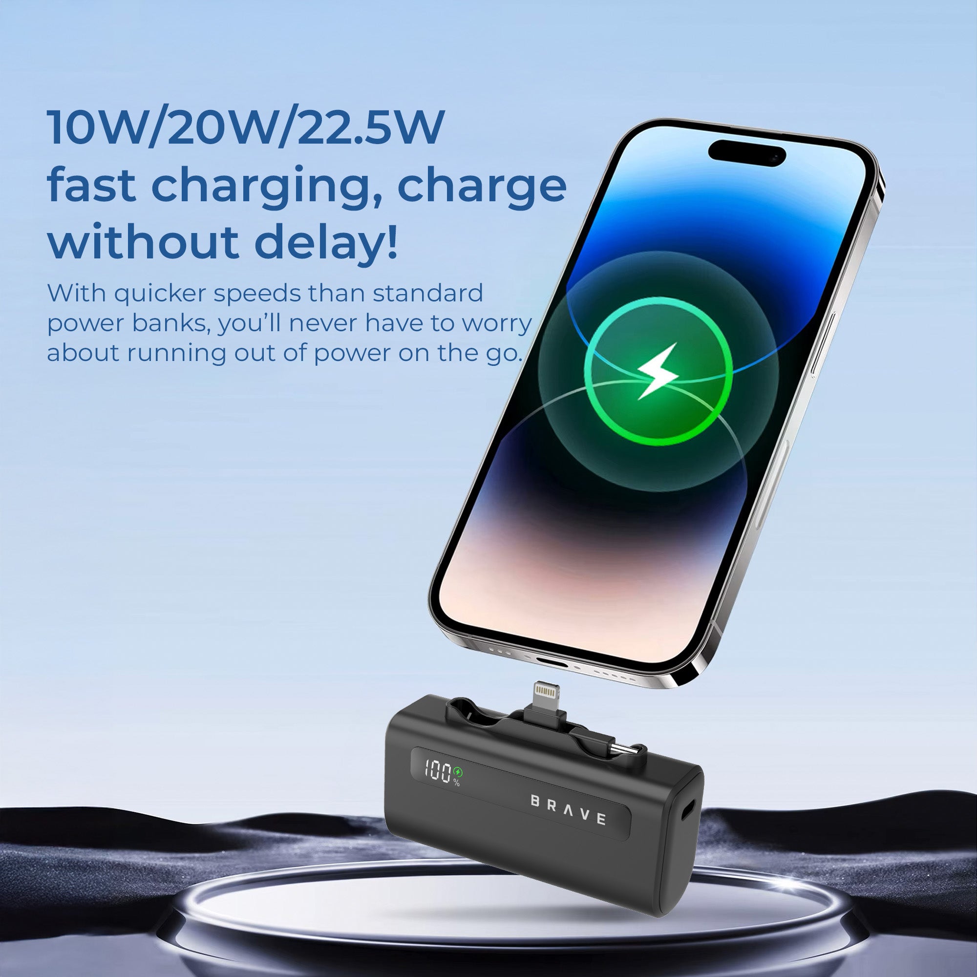 Brave Pocket Pro Mini Portable POWER BANK - Black
