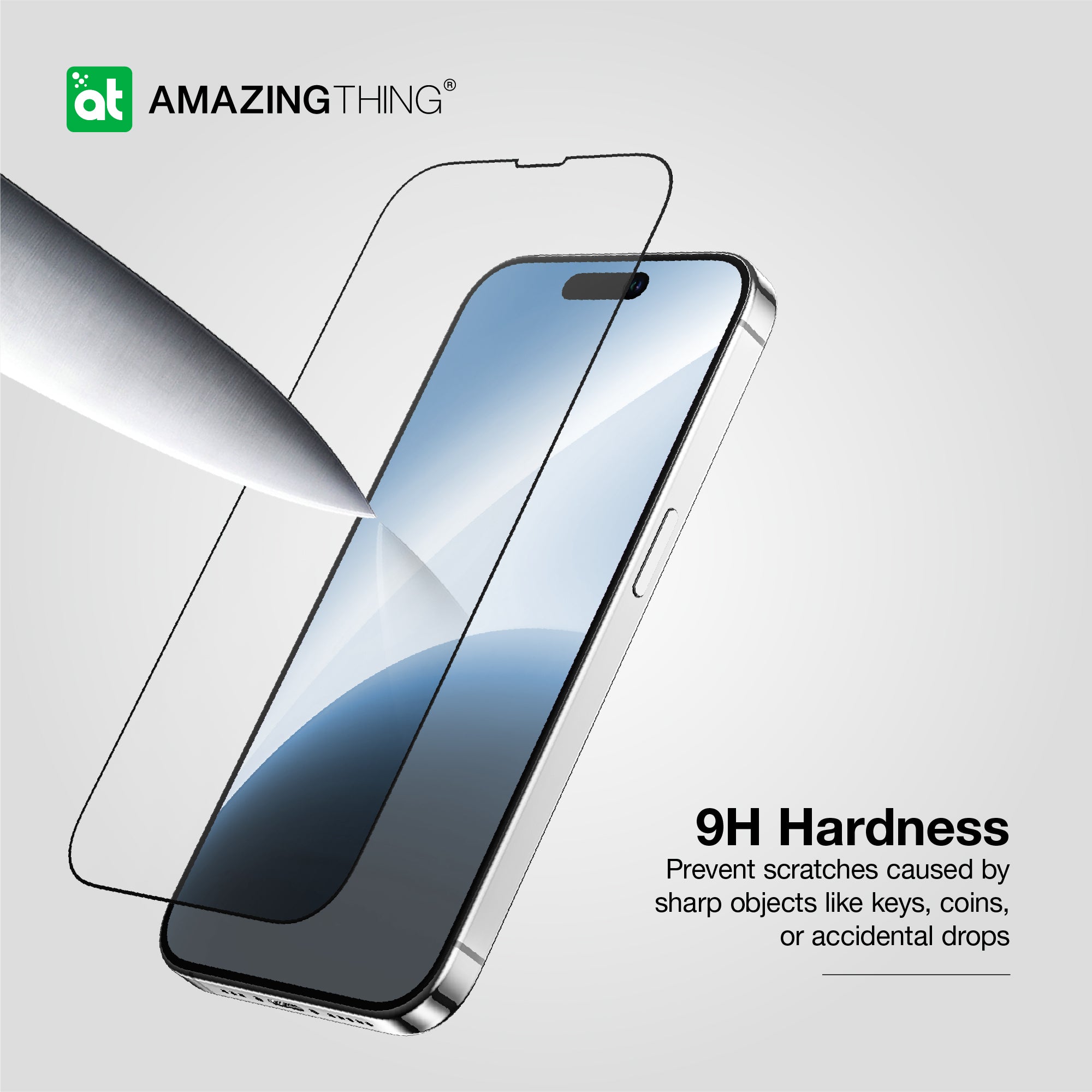 AMAZINGthing IPHONE 15 6.1 PRO 2023 3D FULLY COVRED REDIX GLASS ( CLEAR )