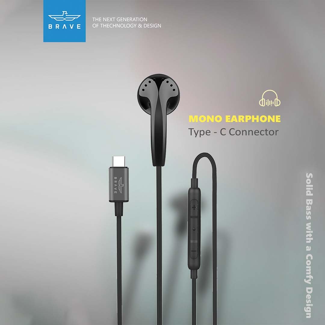 Brave Mono Earphone Mfi Certified Lightning Connector
