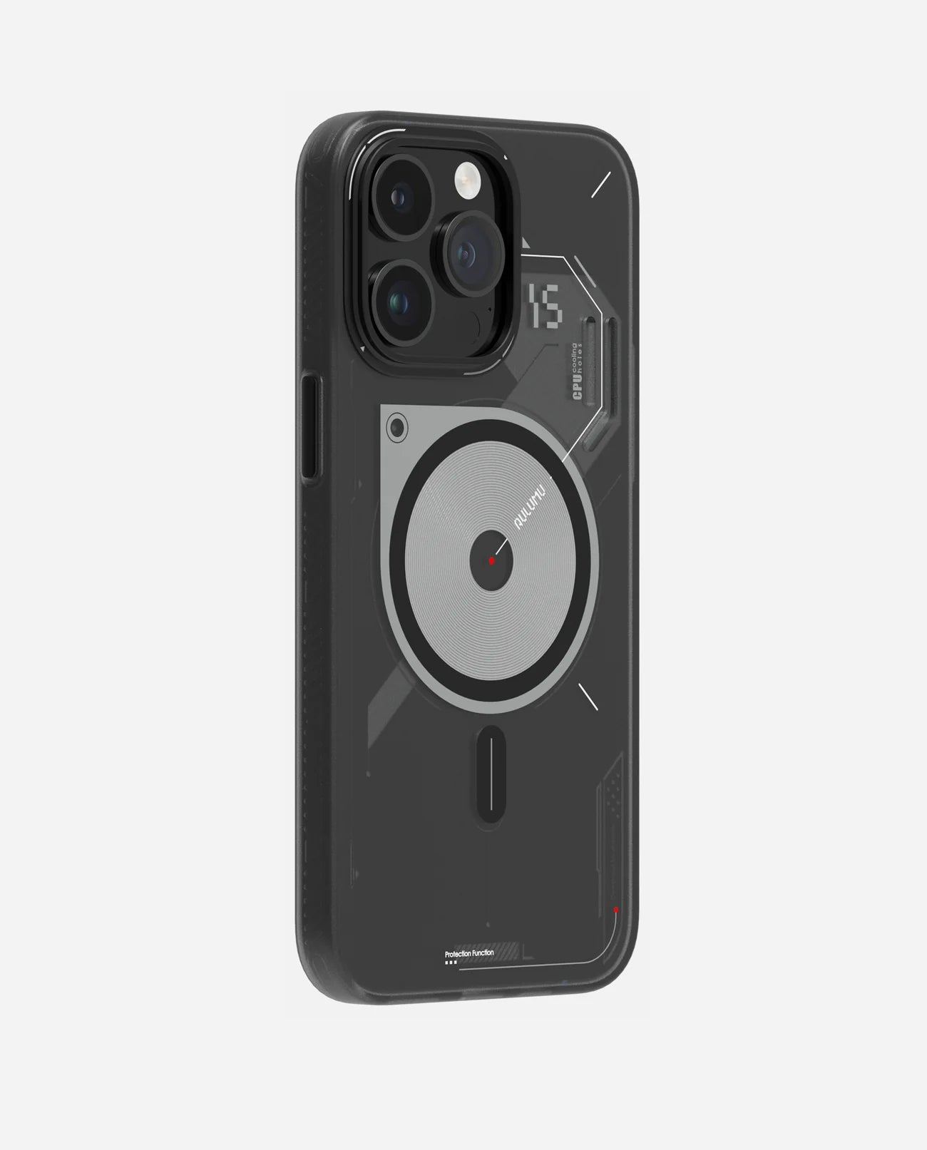 Aulumu A15 Semi-Translucent Frosted Case for iPhone 15 PRO Unique Cooling Window Design MagSafe Compatible