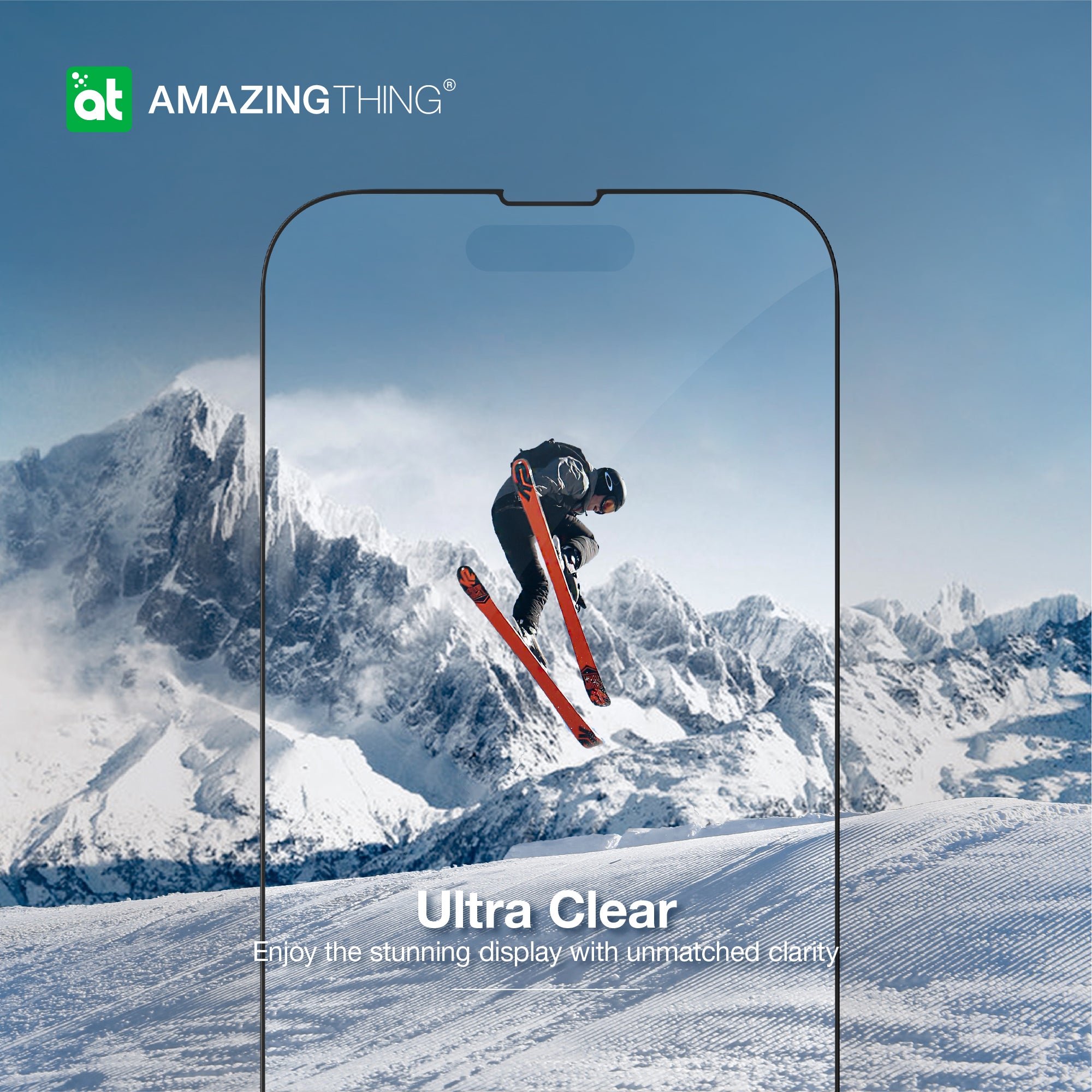 AMAZINGthing IPHONE 15 6.1 PRO 2023 3D FULLY COVRED REDIX GLASS ( CLEAR )
