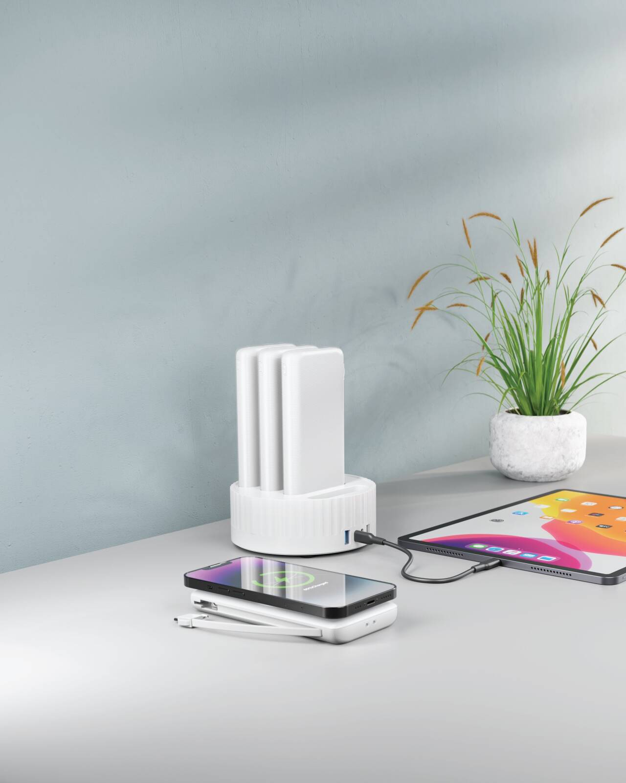 Powerology 4 in1 Station 10000mAh PD 100W QC Wireless Power Bank
