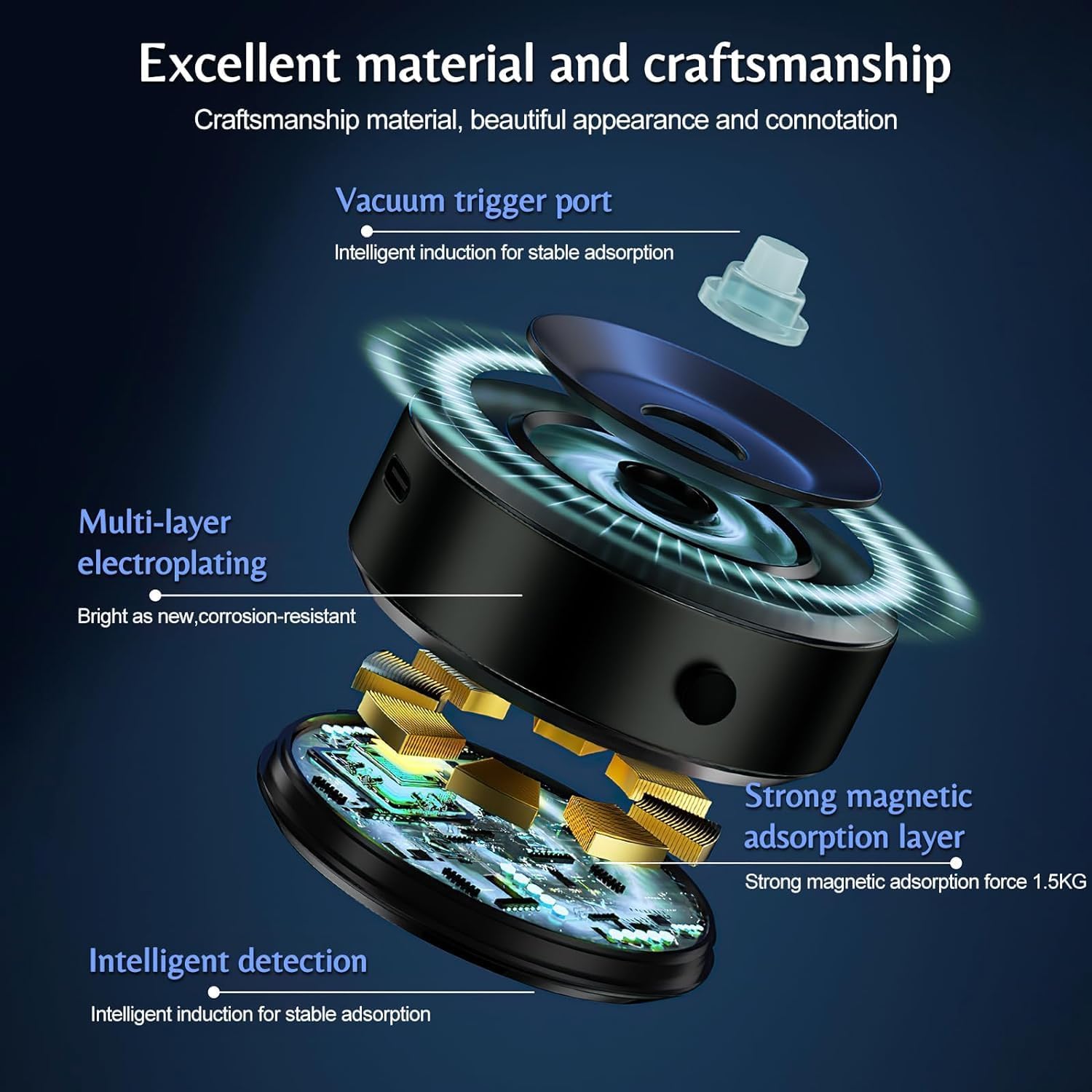 Green Lion Auto- Suction Phone Holder - Black