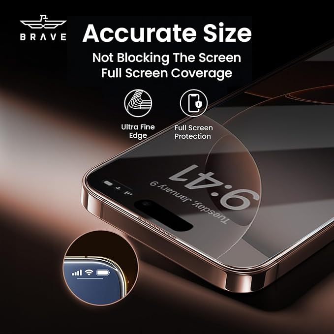 Brave Guard 2.5 D Impact & Scratch Protection iPhone 16 PRO MAX Privacy