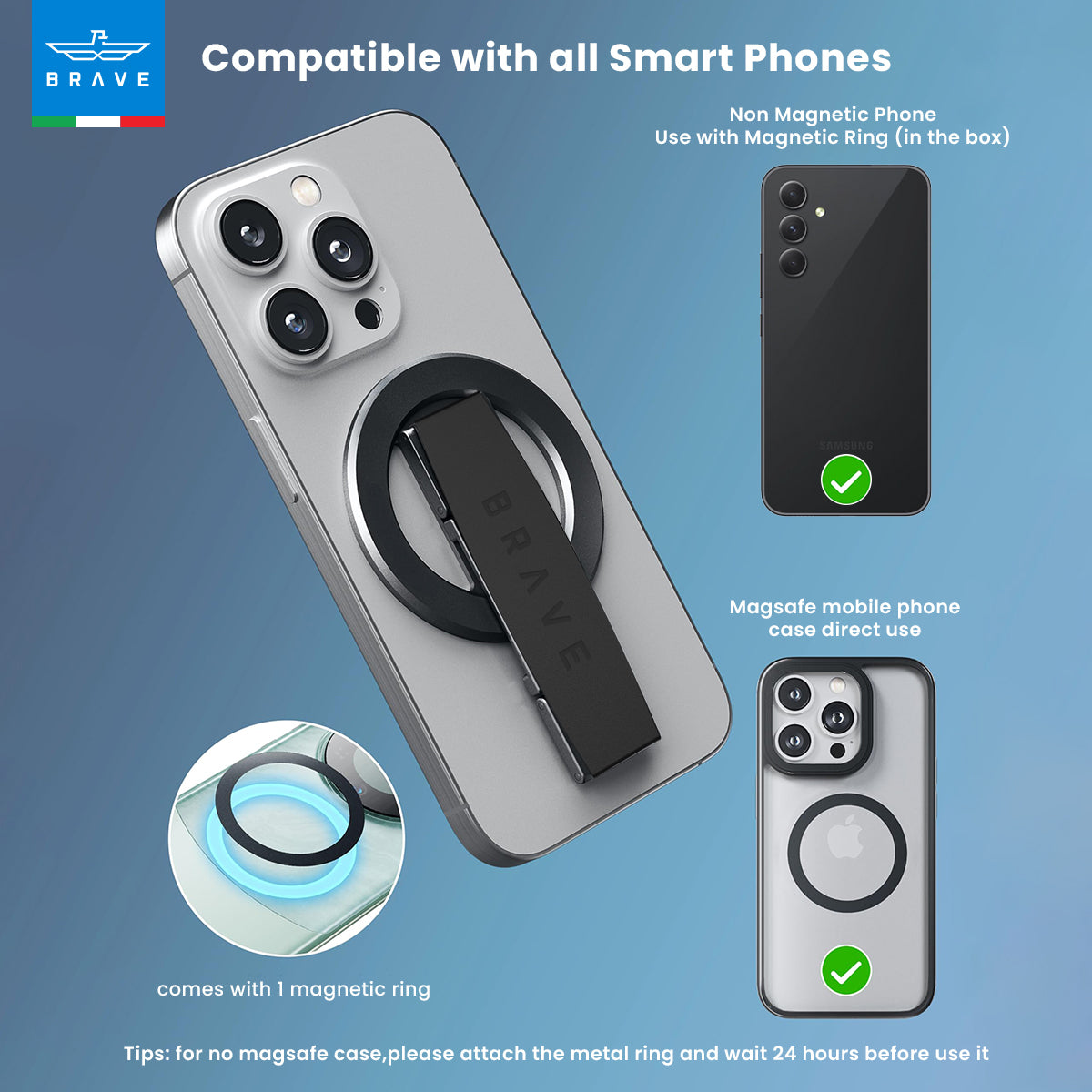 BRAVE Grip 3 in 1 Magnetic Grip And Kickstand - TECH STREET