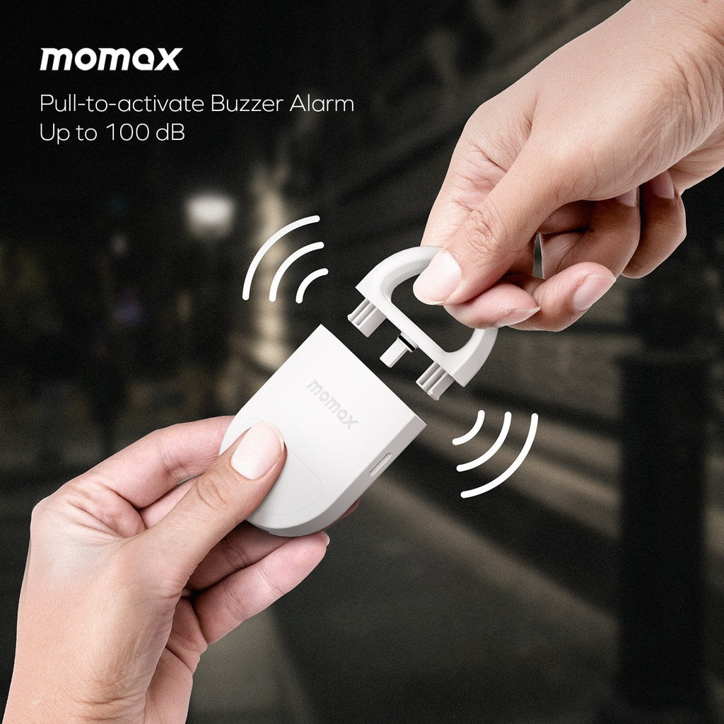 MOMAX - PinBuzz Rechargeable Personal Alarm With Find My Locator