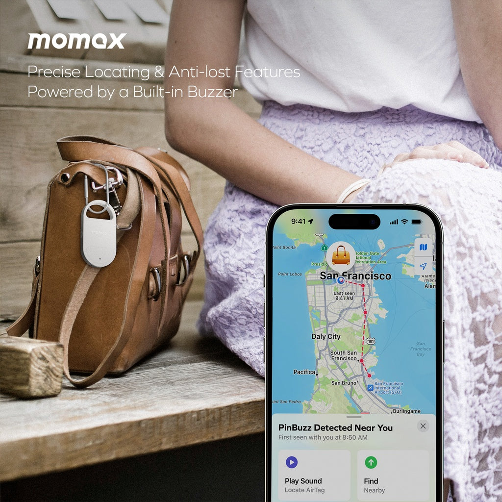 MOMAX - PinBuzz Rechargeable Personal Alarm With Find My Locator