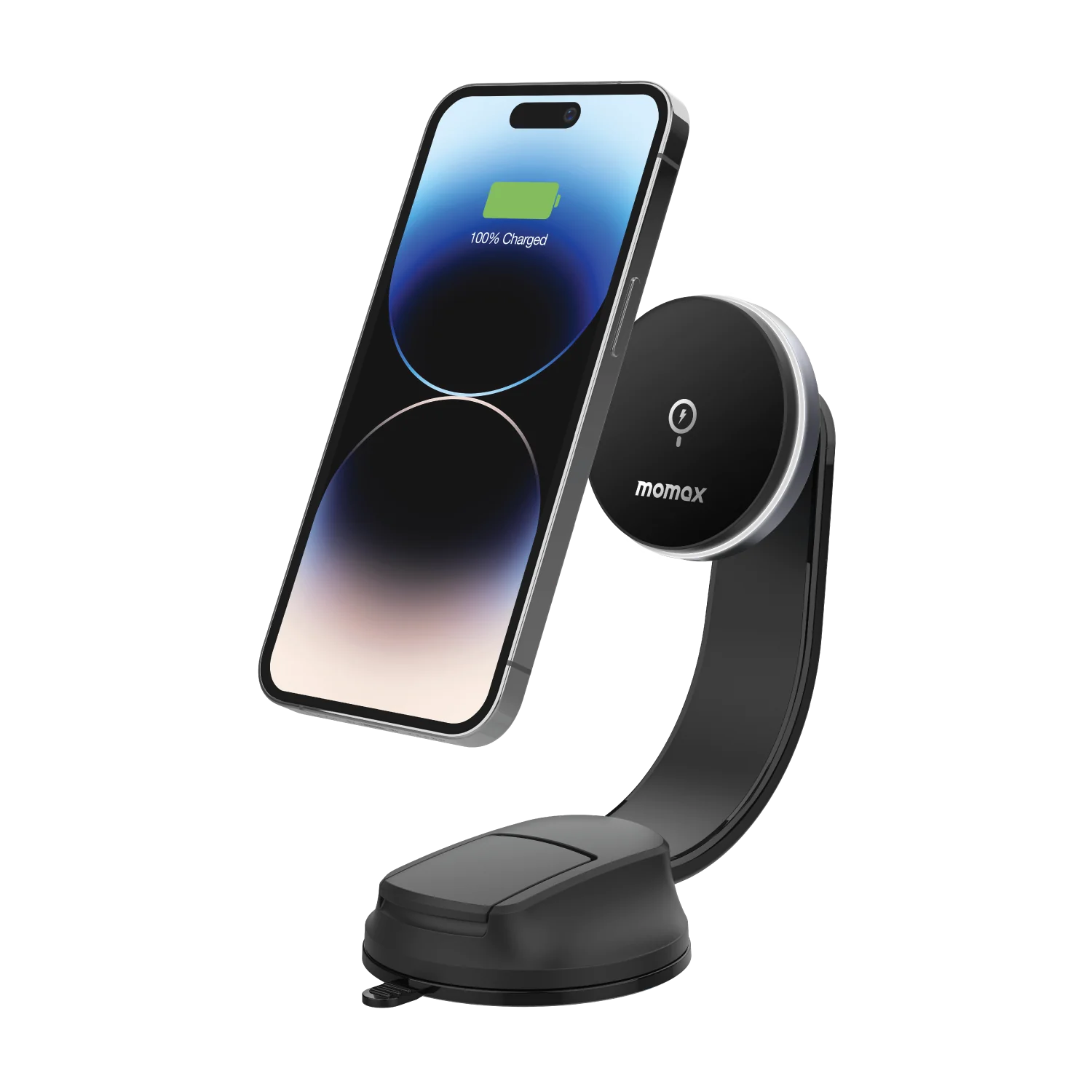 MOMAX Q.Mag Mount 5 15W magnetic wireless charging car mount (Suction cup mount)