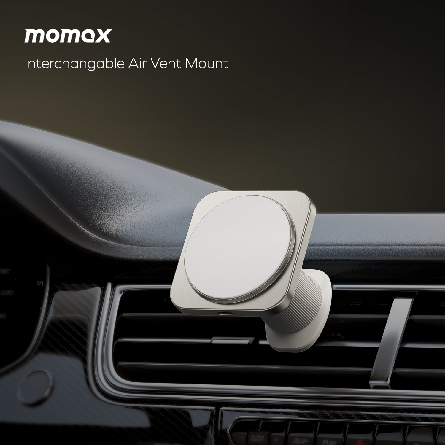 MOMAX Q2 MAG MOUNT QI 15W MAGNETIC WIRELESS CHARGING CAR MOUNT