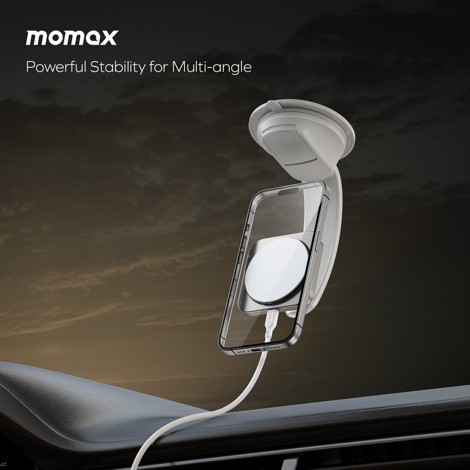 MOMAX Q2 MAG MOUNT QI 15W MAGNETIC WIRELESS CHARGING CAR MOUNT