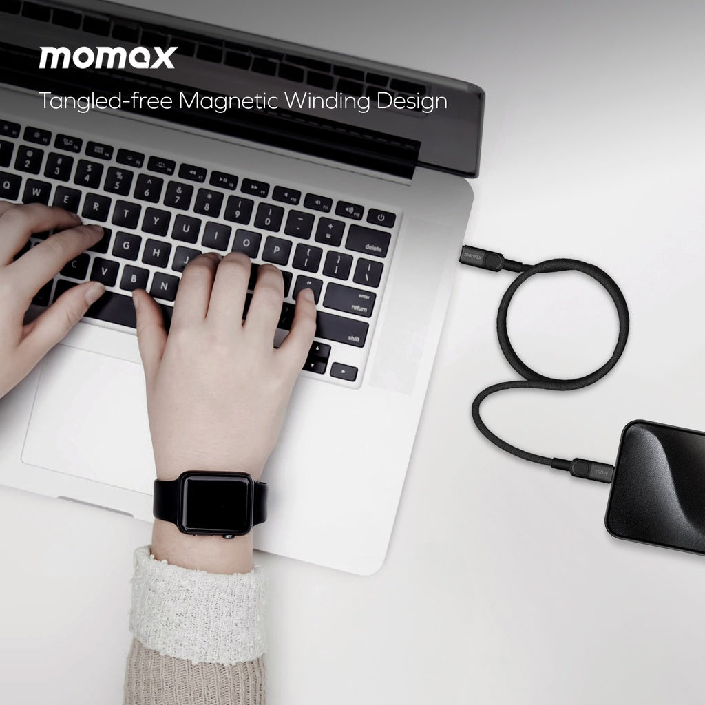 MOMAX MAG LINK 100W USB-C TO USB-C MAGNETIC CABLE 2M
