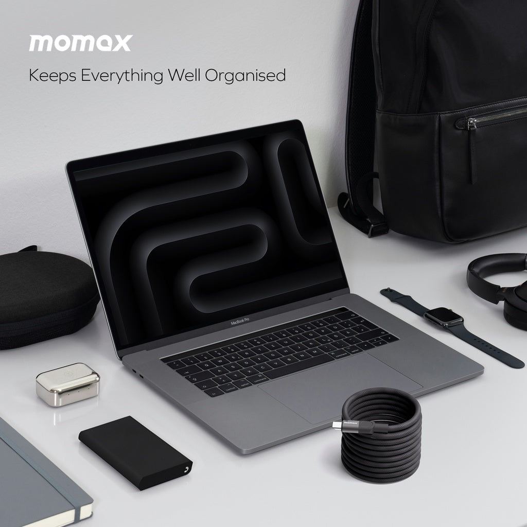 MOMAX MAG LINK 100W USB-C TO USB-C MAGNETIC CABLE 2M