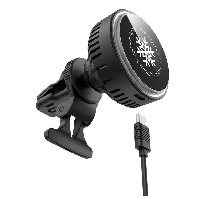Powerology Dual Mount Cooling Coil Magsafe Charger 15W - Black