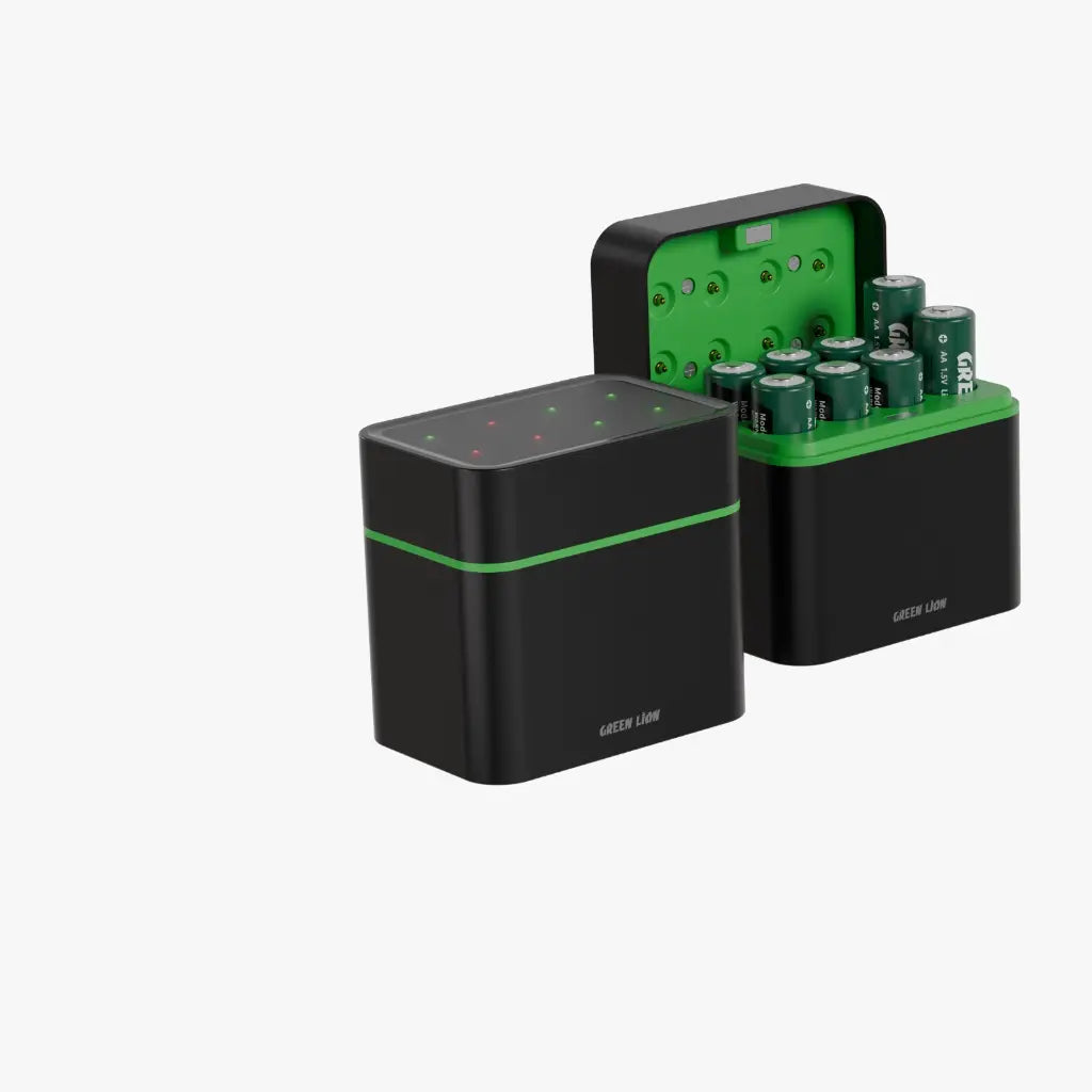 Green Lion - RECHARGEABLE 8*AA Battery Dock USB-C - TECH STREET