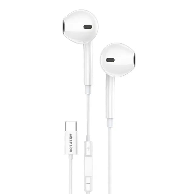 Green Lion Wired Stereo Earphones with Type- C Connector