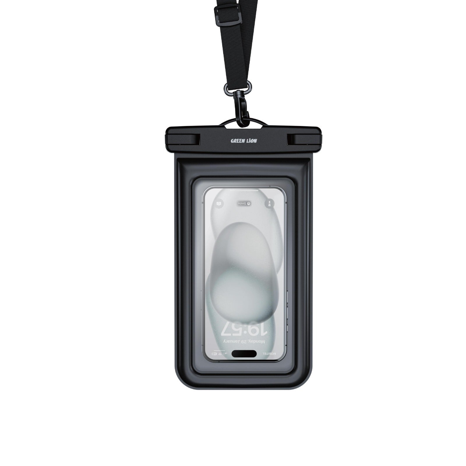 Green Lion Waterproof Pouch For 7.2inch Phone - Clear