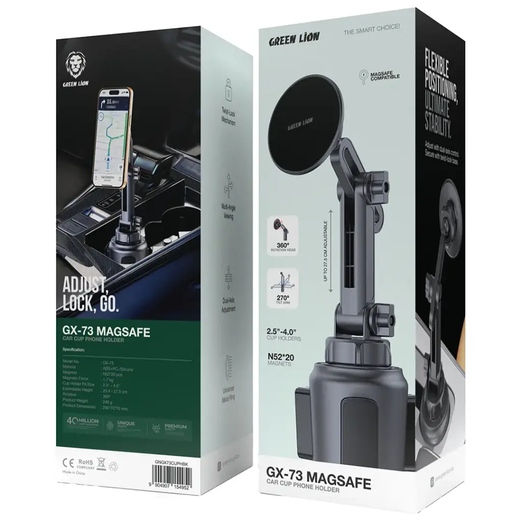 Green Lion GX-73 MagSafe Car Cup Phone Holder - TECH STREET