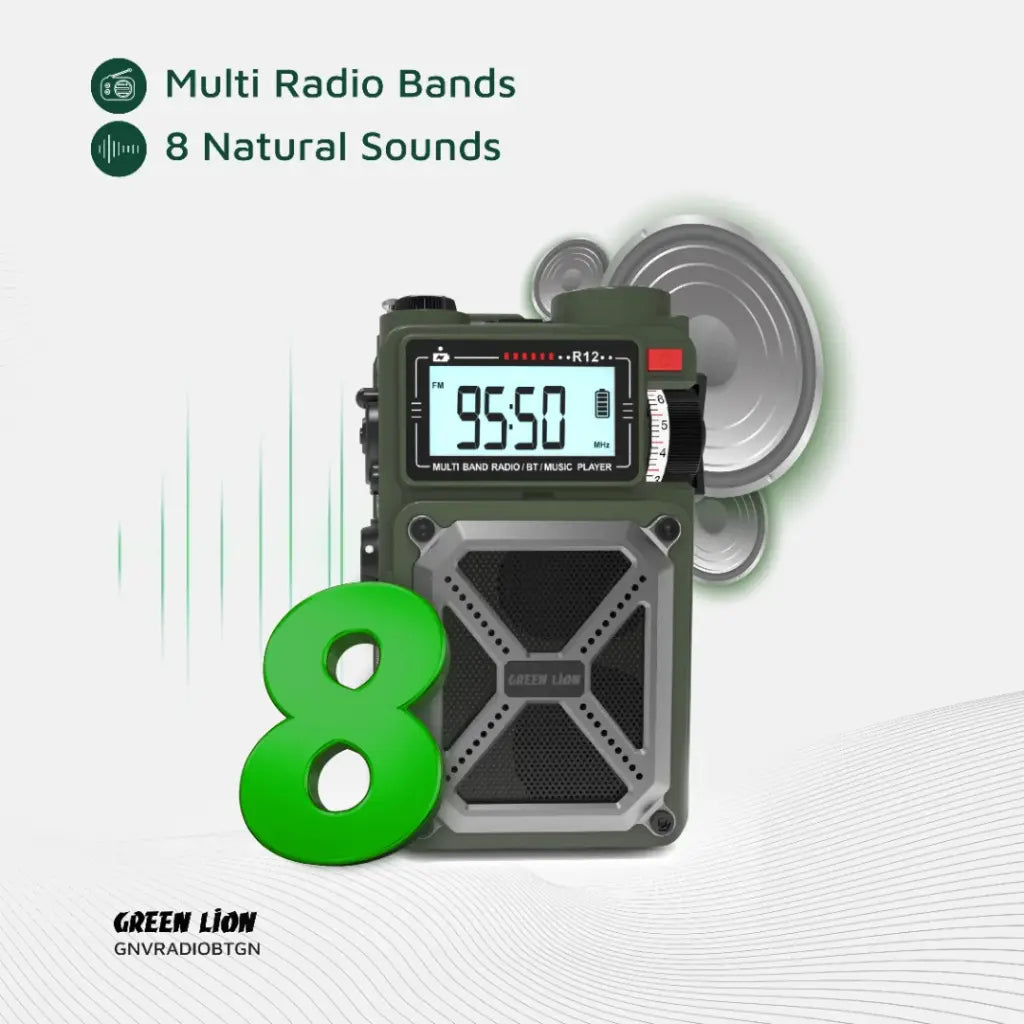 Green Lion Vintage Solar Pro Radio and Bluetooth Speaker with Power Bank