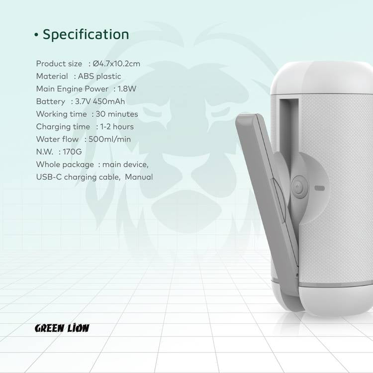 Green Lion Portable Bidet Sprayer 450mAh - White