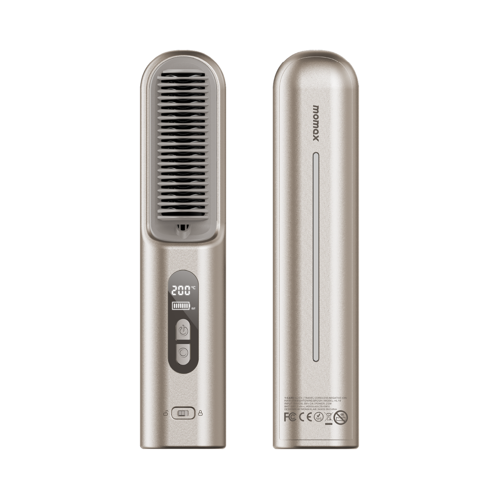 MOMAX 1-Care Sleek Travel Cordless Negative Ion Hair Straightening Brush