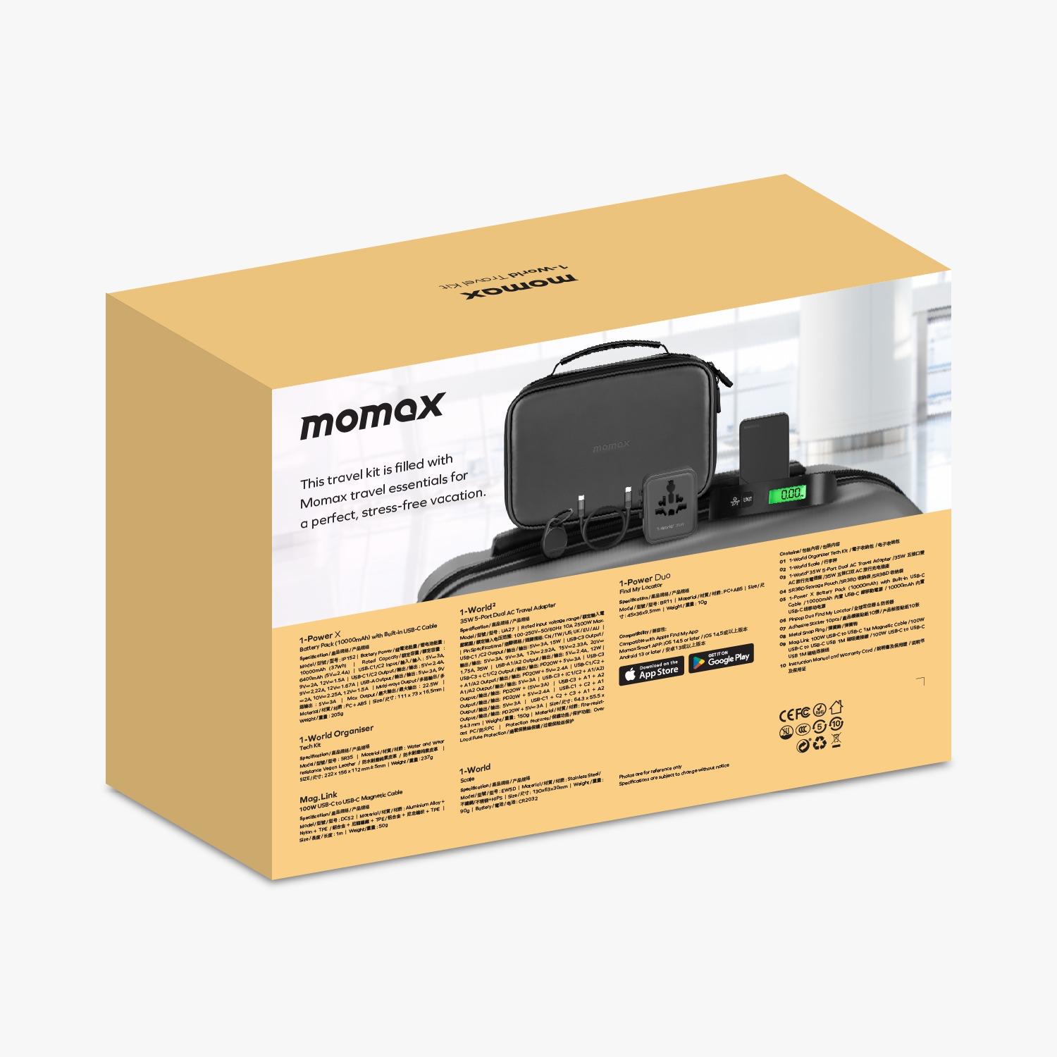 MOMAX 1-WORLD TRAVEL ESSENTIAL KIT