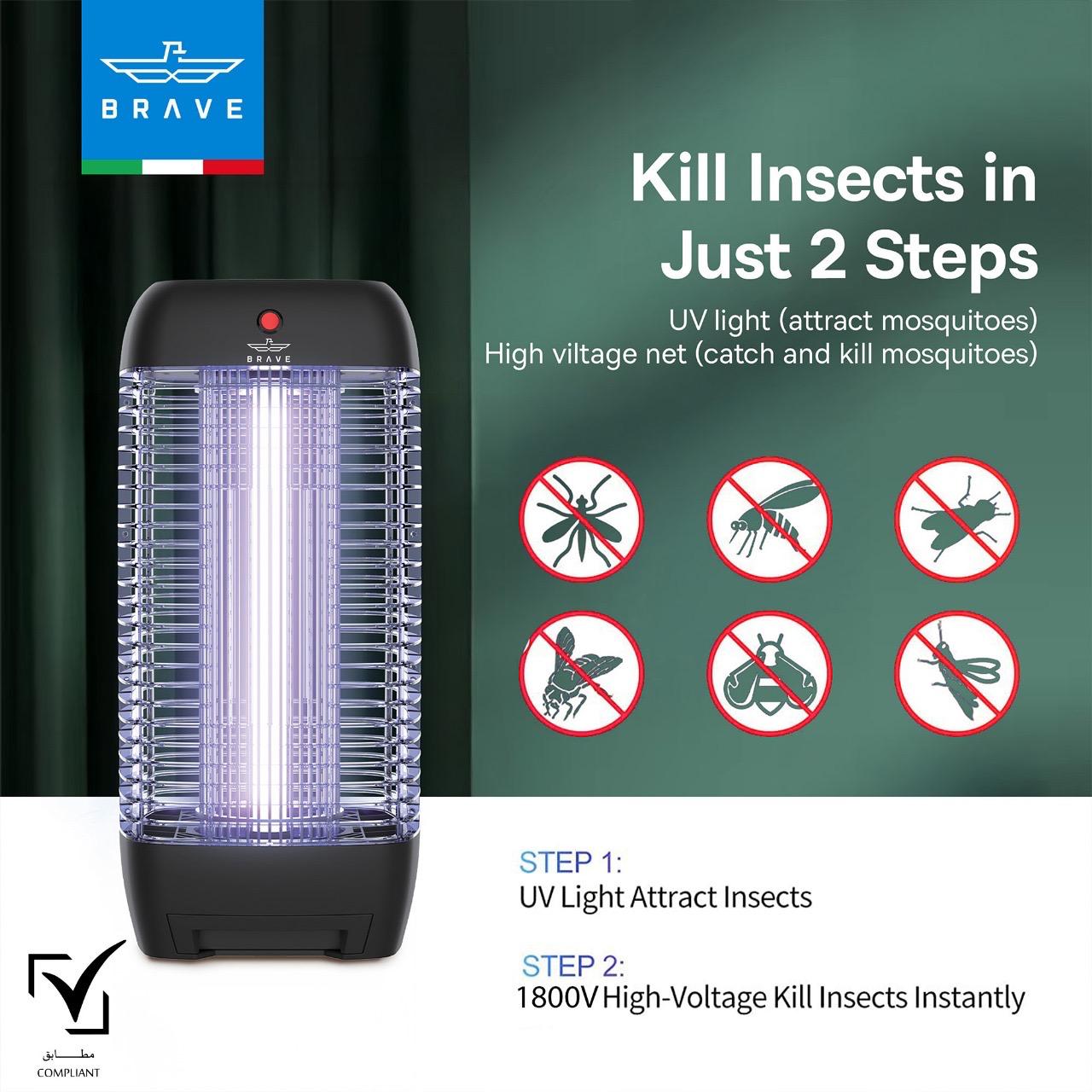 Brave 10W Electric Insect Killer Bug Zapper with Mosquito Lamp Interchangeable UV Tube