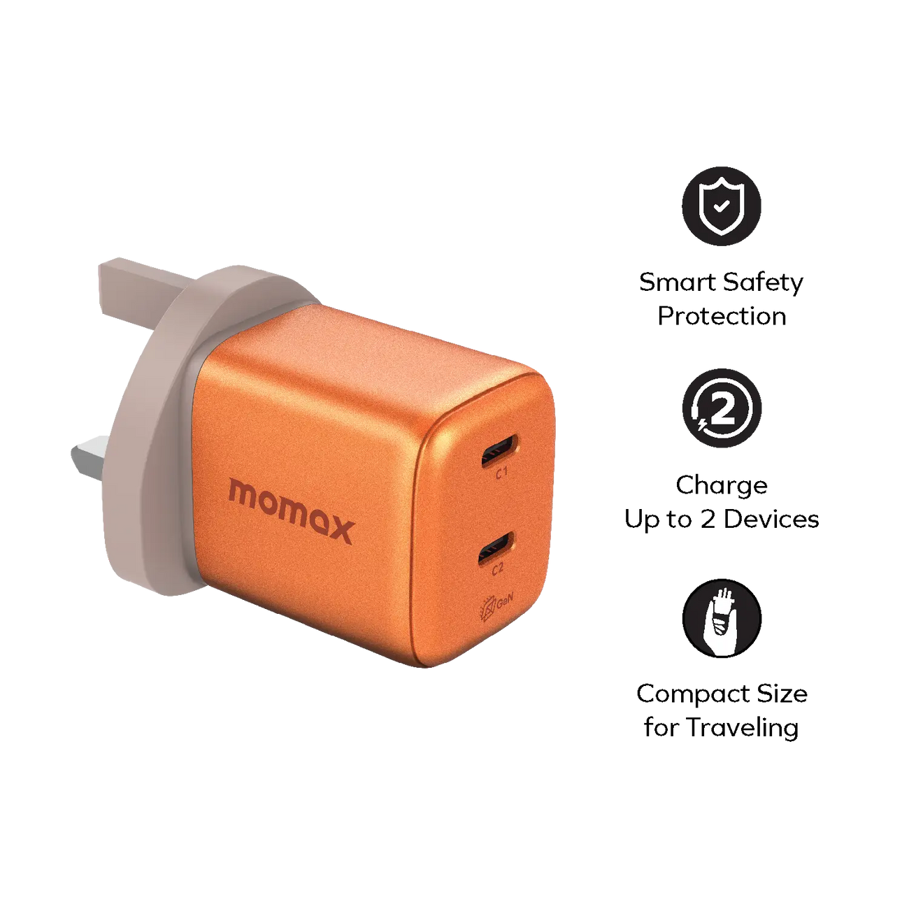 Momax 1-Charge 45W 2-Port GaN Charger