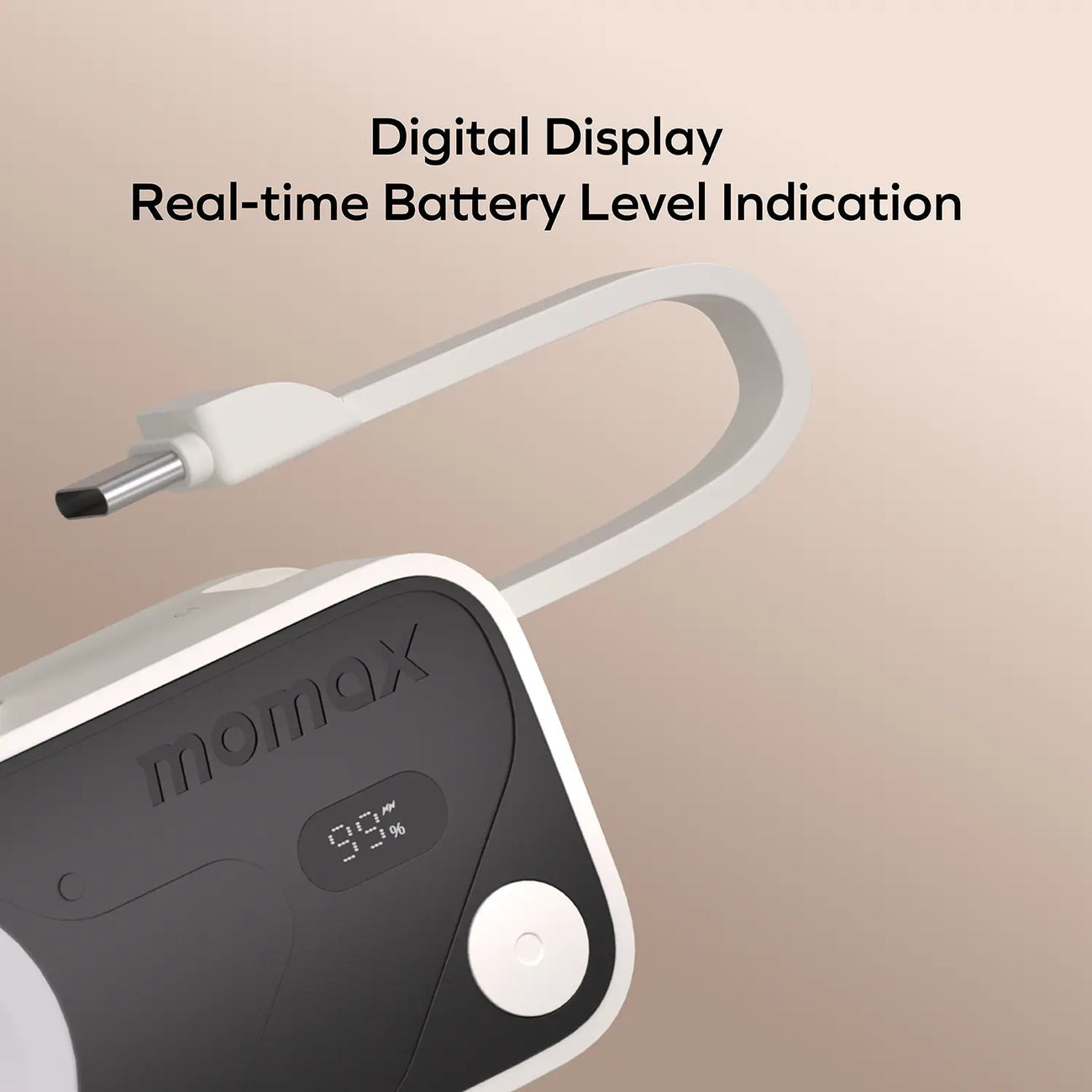 MOMAX 1-Power X Pro Mini⁺ 5000mAh Integrated Foldable USB-C Plug and Built-In USB-C Cable Battery Pack with Apple Watch Fast Charger