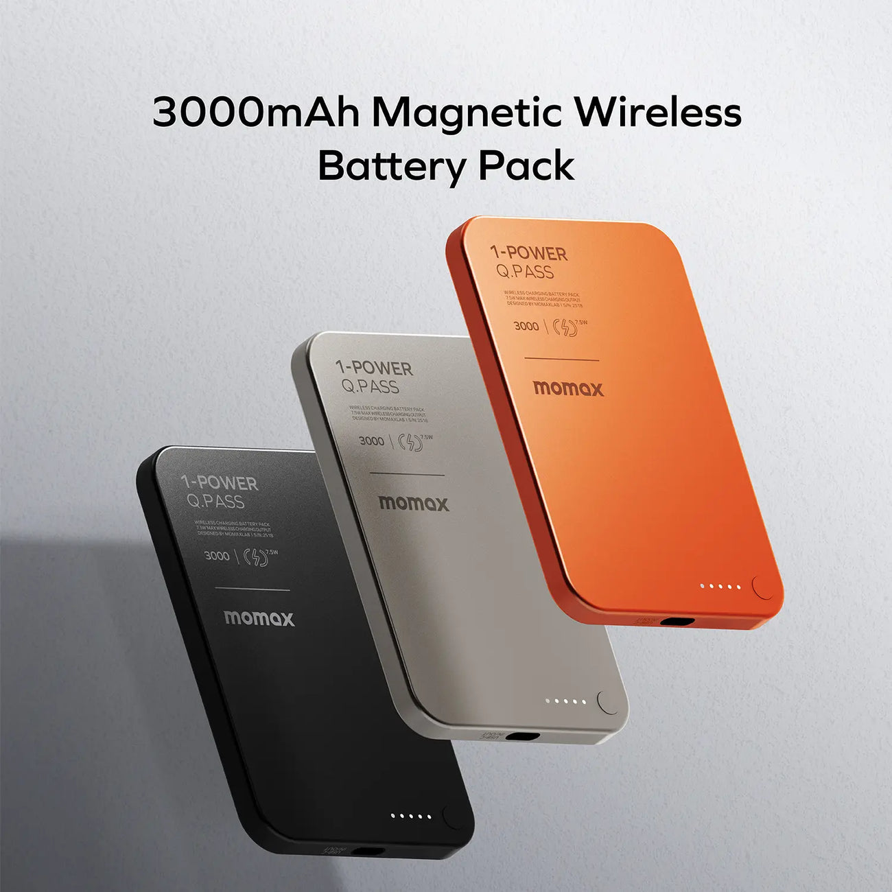 MOMAX 1-POWER Q.PASS 3000mAh Slim Magnetic wireless power bank