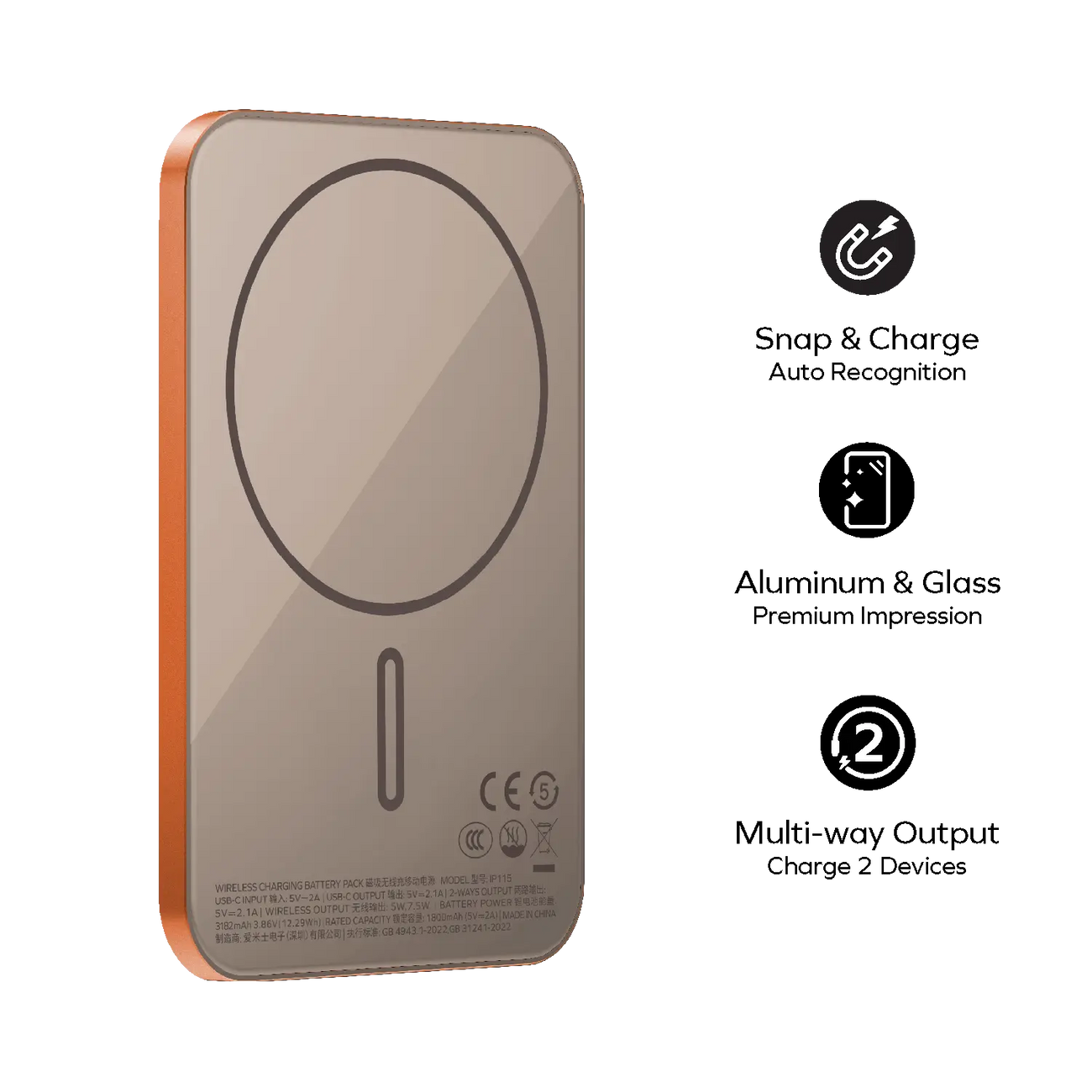 MOMAX 1-POWER Q.PASS 3000mAh Slim Magnetic wireless power bank