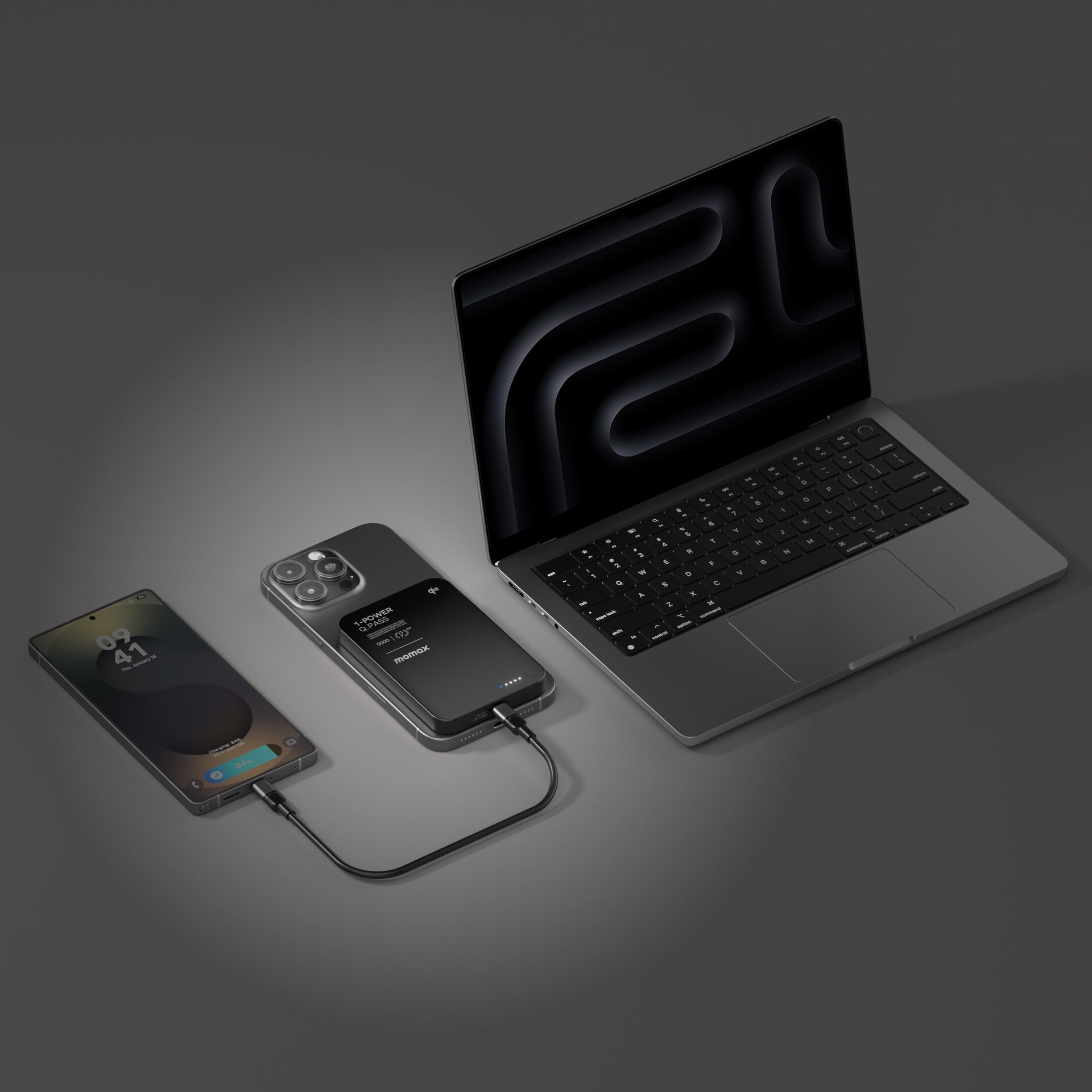 MOMAX 1-POWER Q.PASS 5000mAh QI2 Magnetic Wireless Power Bank