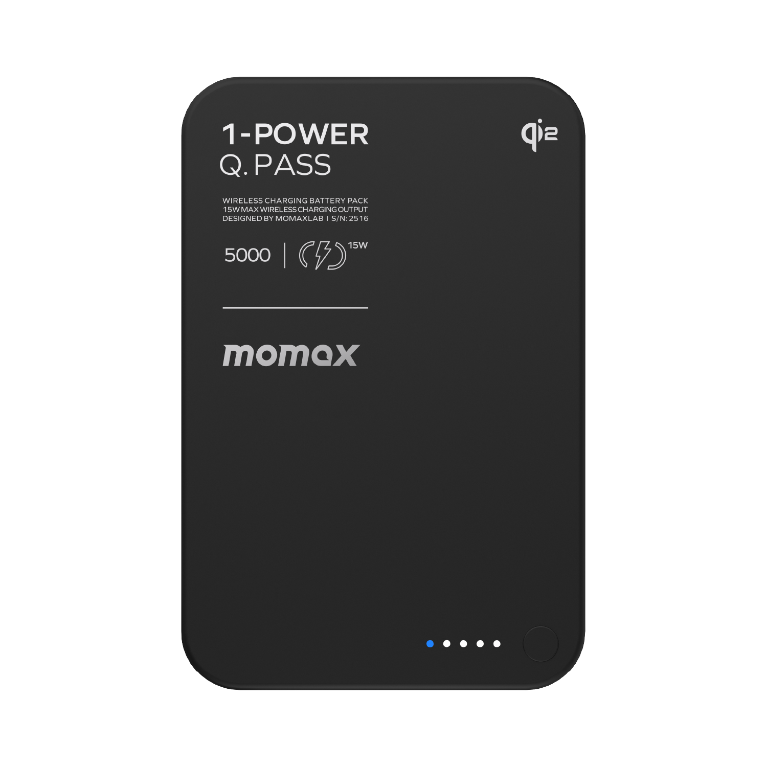 MOMAX 1-POWER Q.PASS 5000mAh QI2 Magnetic Wireless Power Bank