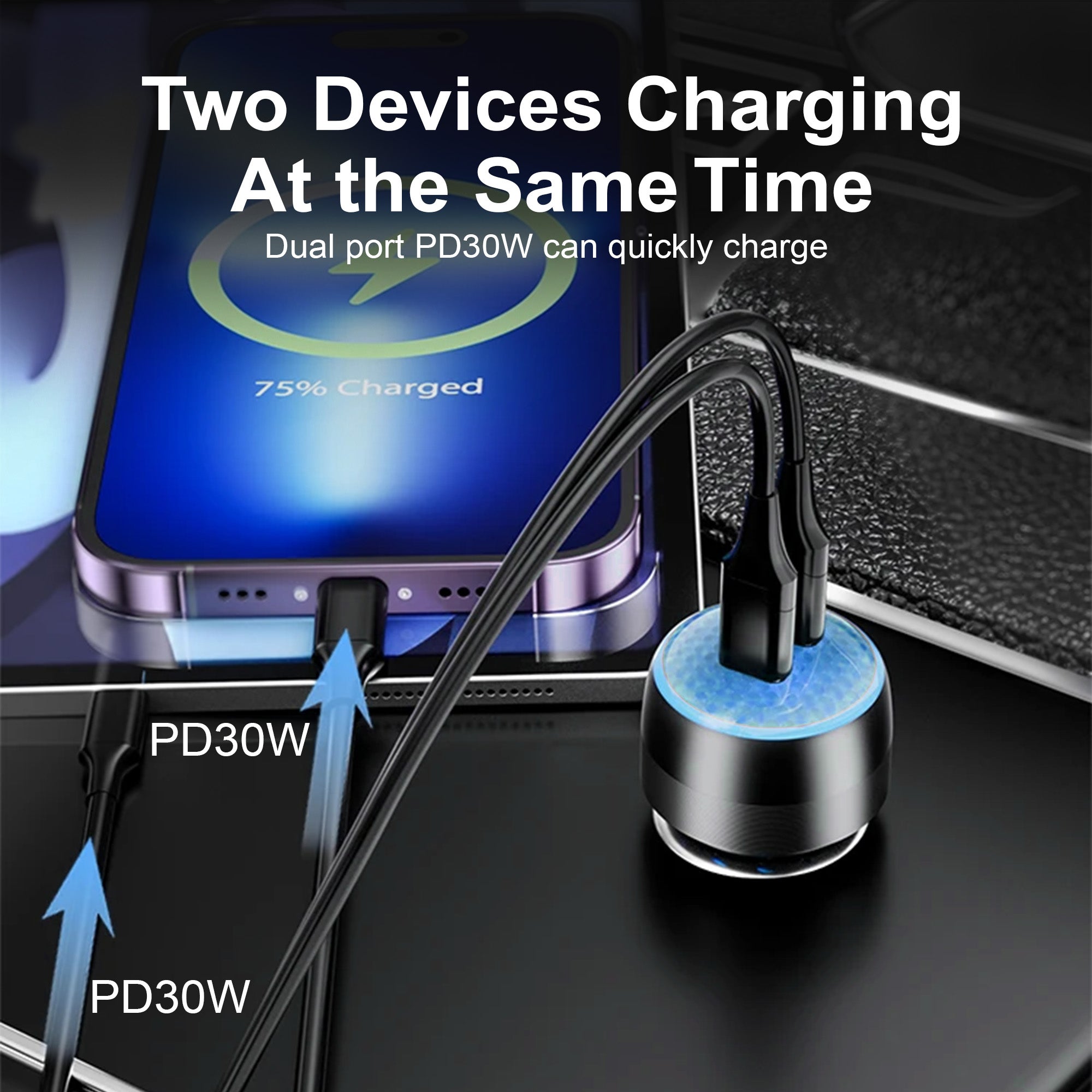 Brave - 60W Dual USB-C Car Charger with 100W USB-C Cable - TECH STREET