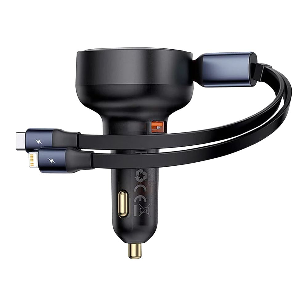 Baseus - 60W Retractable Car Charger - TECH STREET