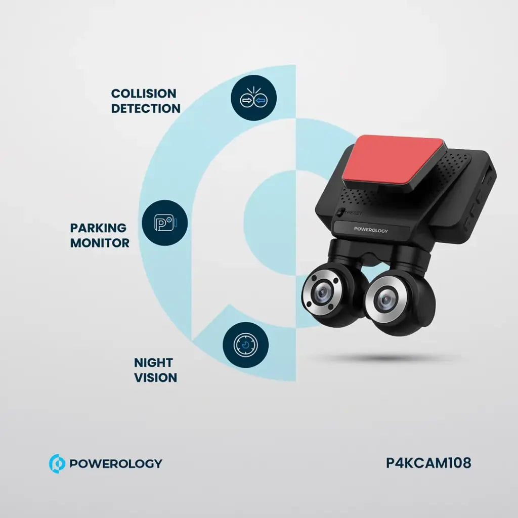 Powerology - Dual Lens Dash Camera
