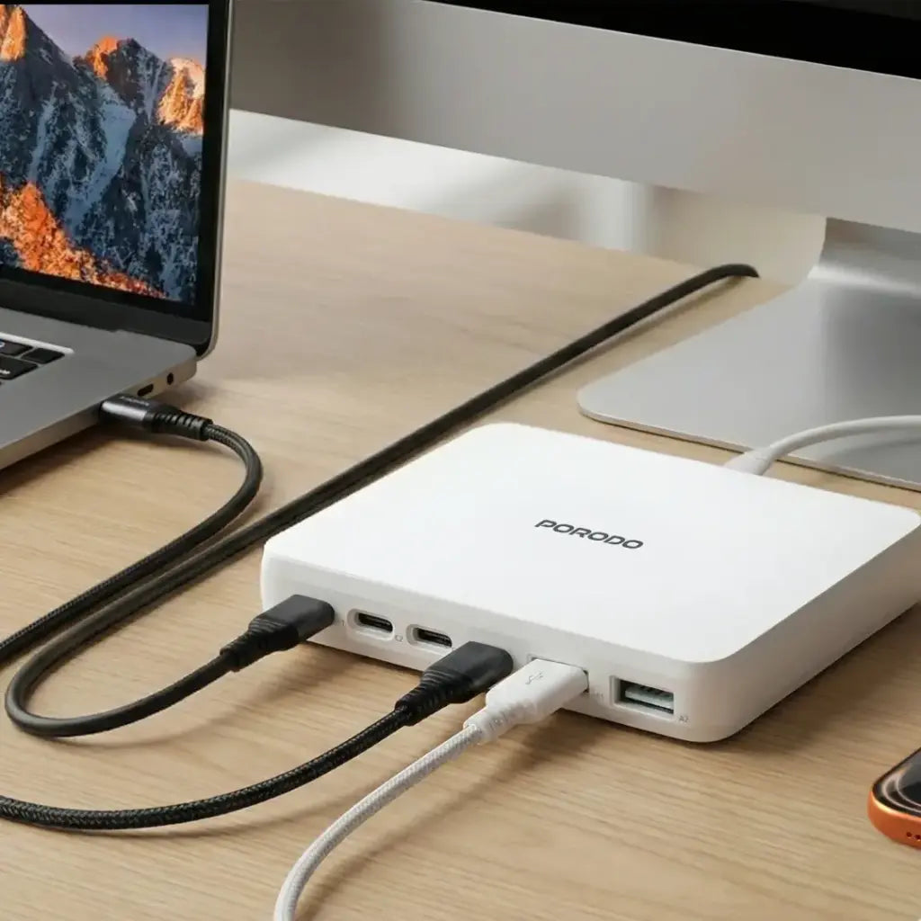 Porodo - Velora USB Multi-Port Fast Charger with UK 3-Pin Plug