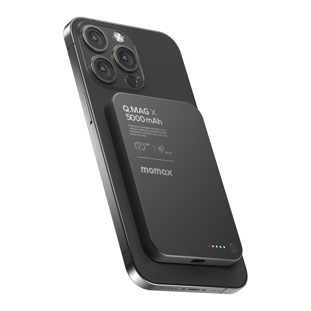 MOMAX Q.MAG X 5000mAh GEN2 15W ULTRA SLIM MAGSAFE WIRELESS POWER BANK