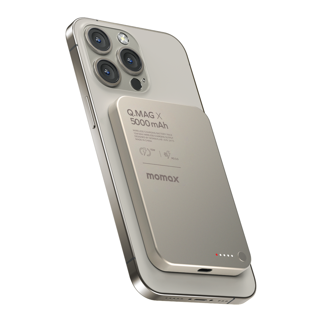 MOMAX Q.MAG X 5000mAh GEN2 15W ULTRA SLIM MAGSAFE WIRELESS POWER BANK