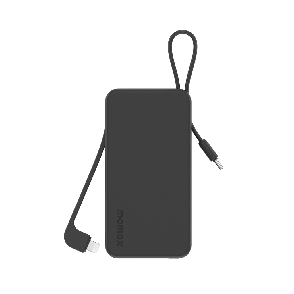 MOMAX 1-POWER VITAL+ 10000mAh POWER BANK WITH BUILT IN USB-C & LIGHTNING CABLE